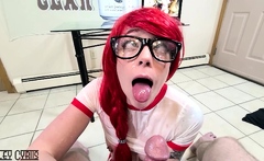 Amateur redhead girlfriend blowjob and anal with creampie