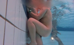 A Young Latin Couple Has Sex Underwater In A Public Pool