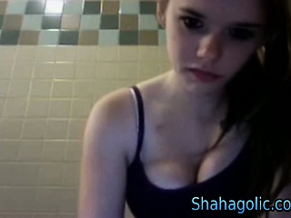 college grad in washroom and library showing.